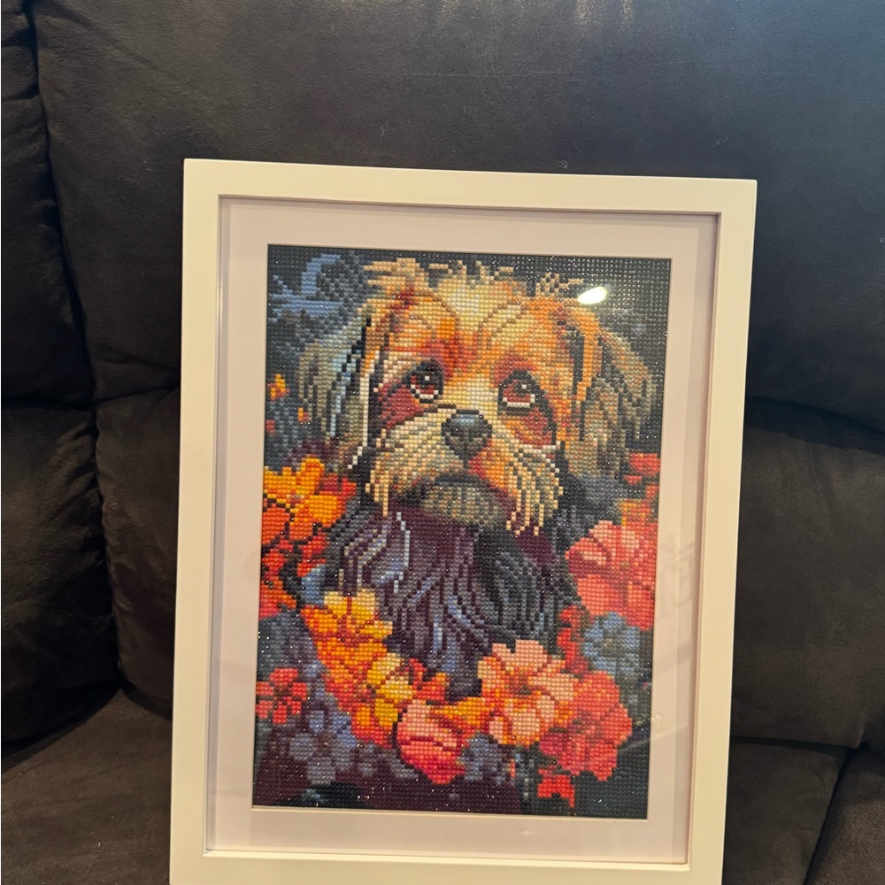 Framed Dog Diamond Art